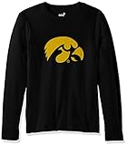 NCAA Iowa Hawkeyes PrimaryロゴRP長袖Tシャツ, Medium ( 10 – 12 )、ブラック
