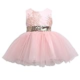 乳幼児ベビーガール フローラル ノースリーブ レース プリンセスドレス チュチュ サンドレス カラー: ピンク
