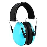 Fanaticalpurchasejp 防音イヤーマフ 遮音値26dB プロテクター フリーサイズ　折りたたみ型 子供用 自閉症 聴覚過敏 騒音対策 勉強等様々な用途に (ブルー)
