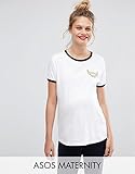 ASOS (エイソス) マタニティ Winner刺繍 Tシャツ ホワイト UK 6 (S) [並行輸入品]