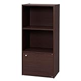 アイリスオーヤマ カラーボックス 3段 幅41.5×奥行29×高さ88cm ブラウンオーク 1ドア CX-31D