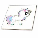 3drose Dooni Designs – Cute Kawaii Designs – Cute Pretty Heartsカラフルユニコーン文字 – タイル 4-Inch-Ceramic ct_2