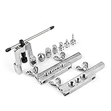 Flexzion Flaring & Swaging Tool Kit 45 Degree Tubing 1/8 to 3/4 inch for Soft Copper Tube Extrusion 