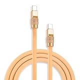 Chubbycable Chubby 2.0 USB C 240W 高速充電ケーブル シリコン ソフト 丈夫 USB C ケーブル 極厚 充電ケーブル iPhone 17-15 シリーズ iPad、チョコレート、Type-CからType-Cに対応 6.6フィート
