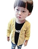 (ポルトプエルト) Porto Puerto 単色 綿 上着 カーディガン ボーイズ ガールズ キッズ ベビー [海外直送品] (80cm, イエロー)