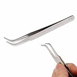2pcs 100mm stainless steel high-precision elbow tweezer diy