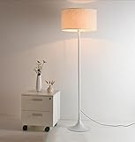 アメリカのフロアランプ、金属現代のシンプルさクリエイティブファッションE27 * 1リビングルームのホテルホテルベッドルームのベッドサイドクロスシェードフットスイッチ高152cm ( 色 : 白 )