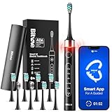 Bitvae ソニック 電動歯ブラシ 圧力センサー付き ADA承認 Bluetooth電動歯ブラシ ブラシヘッド8本付き 5モード 4時間充電100日分 電動歯ブラシ 電動歯ブラシ 電動歯ブラシ ソフト毛