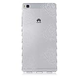 UNEXTATI Huawei P8 用 ケース 耐衝撃 高品質 TPU ハード カバー 超薄型ケース 全面保護 脱着簡単 クリア 透明 P8カバー Cover (ホワイト, P10)