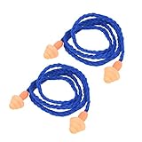 uxcell 耳栓　シリコーン製　ナイロンストリング　ブルー　オレンジ　２個