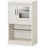 白井産業 【SHIRAI】 食器棚 オールインワン ホワイト 奥行38cm 新生活 作業台付 コンパクトサイズで大容量 フードストックスペース 使いやすい高さ キュレボ CRV-9560DGH WH