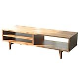 エムール ウォールナット突き板 棚付き テレビボード