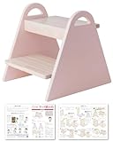 【保育士が監修】 踏み台 子供 ステップ 子供用 ステップ台 洗面所 キッズ踏み台 手洗い 子ども キッズステップ台 トイレ キッズステップ 木製 (ベビーピンク)