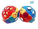 spadoriveのセット2耐久性ベビーBendy Ball簡単Bend and Squeeze Funny幼児教育玩具魅力的なベビーRolling Rattle Ball Inside – Pare
