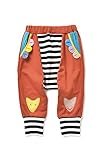 (フェリシモ) チーキーリーベリー ツギハギ楽しい パッチワーク風 サルエル パンツ ダークオレンジ x ブラック x ホワイト 8