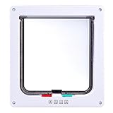 AGPTEK 愛犬愛猫へのプレゼントに！ペットのエア‐コン対策-猫も人間も大満足！４WAYタイプペットドアキャットドア　猫、犬用 (L（23.5*25*5.5cm）, ホワイト)