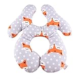 KAKIBLIN ベビークッション ベビークッション 車用安全シート 子ども ネックピロー 赤ちゃん ネッククッション 首枕 調節可能 洗える 通気性 ベビーカークッション チャイルド頭保護 ベビーカ