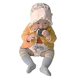 Zafina ベビーソックス　脱げにくい　ハイソックス　靴下　防寒　ストライプ 柄　キッズコット靴下 (M(1~3歳), グレー)