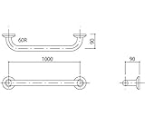 補助手摺（樹脂被覆付） 標準取付タイプ（B・D・G）ブラウン SK-290RJ-10090　　新協和