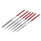 uxcell　ヤスリ　ファイルセット　フラット　トライアングル　スクエア　ラウンドポイント　4mmシャンク径　6 in 1