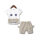 YiYa 子供服 2点セット 夏 女の子 男の子 ベビー 赤ちゃん かわいい 上着＆ズボン キッズ 子供カジュアルな服 セットアップ スウェット 半袖 ショートパンツ スポーツウェア カジュアル 0-