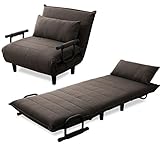 エムール コンパクトソファベッド 203cm クッション付き ブラウン