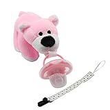 Tinabless Infant Bear Pacifier Holder Stuffed Animal Toy with Pacifier Clip by Tinabless