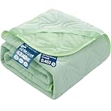 Housecover 冷感敷きパッド ダブル 夏 Q-MAX0.453 【帝人マイティトップ中綿使用】ひんやり冷感シーツ リバーシブル (冷感&ワッフル) 吸水速乾 抗菌防臭防ダニ加工 洗える オールシーズン 四隅ずれ防止ゴム付き ベッドパッド クールマット 冷たい 140x200cm グリーン
