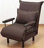 3WAY リクライニング ソファベッド ブラウン 幅63cm