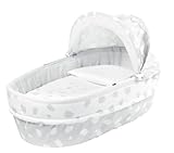 Petit Praia 80 x 36 x 23 cm Linned Carrycot Patch Gris With Top by Petit Praia