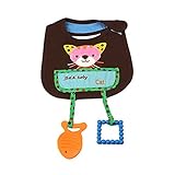 Seliyi　赤ちゃん　摂食　ビブ　よだれかけ　唾液タオル　エプロン　快適　ポケットのデザイン かわいい　動物柄 コットン