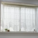 出窓用カーテン スタイルレース チェルシー フリル付 Wスカラップ 幅300×丈115cm [最長部] CSZ