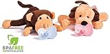 Deedee Baby Pacifier with Stuffed Animal & Detachable Pacifier Holder & Your Baby Will Love This Plu