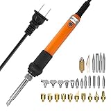 Tuloka 60Wウッドバーニングセット 温度調節可能200-450℃ 焼き絵セット木彫りキット 27個 木製クラフトツールDIY作業工具 彫刻 型押し美術工芸品