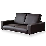 ソファー ローソファー 2人掛け 【レクシー2P ATLブラウン】 ロータイプ 横幅：131cm 最高級アーティフィシャルレザー 空間を広く見せる ロータイプ