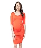 RIPE maternity コクーン3/4スリーブマタニティルーシュワンピ サイズXS ラヴァ S1930