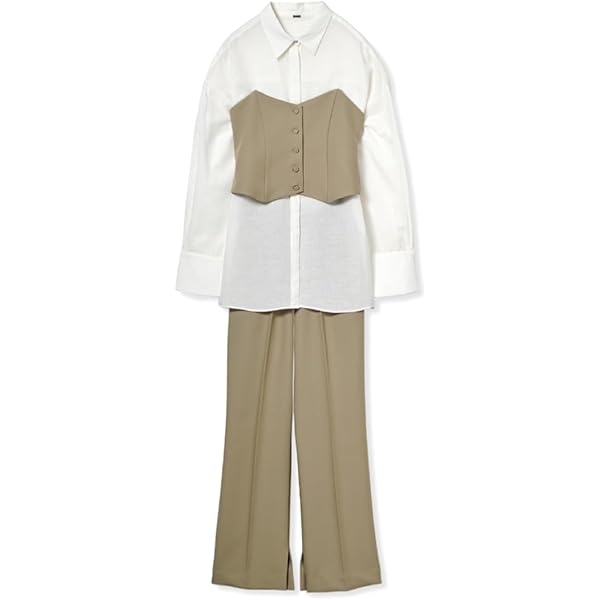 美品　ミラオーウェン　センタープレスクルーネックオールインワン Mila Owen（ミラオーウェン）の「センタープレスクルーネック