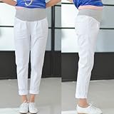 9分丈　ナチュラル　ボーイッシュ風　マタニティ　パンツ【30000101842】 (L, ブラック)