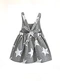 子供服 女の子 ワンピース 星 スター グレー ストライプ 夏服 夏 幼児 (100ｃｍ) [並行輸入品]