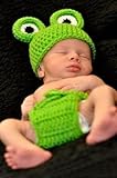 Mystiqueshapesベビー乳児ボーイズFrogかぎ針編み帽子とおむつカバーセットコスチューム写真撮影プロップ6 – 9ヶ月