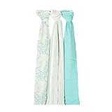 エイデンアンドアネイ ADEN+ANAIS おくるみ 3枚セット バンブー スワドル アジュアー（9205） BAMBOO SWADDLING WRAPS azure ベビー ブランケット 出産祝い 