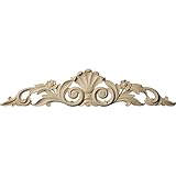 Ekena Millwork ONL24X05X01FRLW Medium Farmingdale Center with Scrolls, 24 1/8-Inch x 5 1/8-Inch x 3/