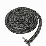 ILLIDAN グラスファイバーロープ 直径6mm/8mm/10mm/12mm 長さ2M/4M/10M ガラスファイバー ガラス繊維 高温ストーブガスケットシール ボイラー炉オーブン窯鋳造用 暖炉シールロープドアシールガスケット交換 ブラック （10mm/2M）