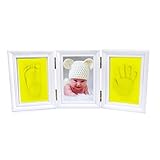 Baby Safe Clay Handprint footprint Keepsake Kit, Quality Wood Frame With Safe Acrylic Glass ,Great B