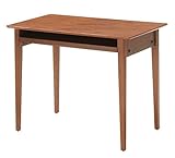 デスク 幅90cm 木製 机 つくえ ウォールナット 作業台 オープンラック 棚付き パソコンデスク 勉強机 作業