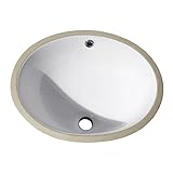 Undermount 18 in. Oval Vitreous China ceramic sink in White by Avanity