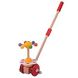 Elloapic Wooden Baby Learning Walker Toddler Toy Push and Pull Toy Rotating strawberries [並行輸入品]