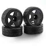 Chanmoo 1/10 RCラリーカータイヤ ゴムタイヤとプラスチックホイールリム カーニバル ラリータイヤ 1/10 RCラリーカー タミヤ HPI 京商 WRC クロー 43 ケンブロック フィエスタ TT02 XV01 4個 (ブラックB)