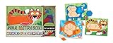 Melissa & Doug Animal Pattern Blocks Set With 5 Double-Sided Wooden Boards and 47 Multi-Shaped Block