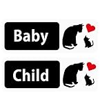 Baby in Car & Child in Car 「ねこの親子」Banner Type 車用ステッカー (マグネット) ２個１セット (背面の狭いSUV・スポーツワゴン向け) (5.2cm×14.